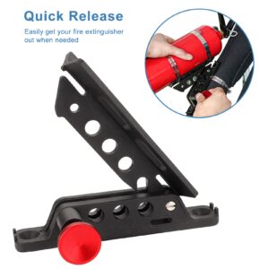 Quick Release Fire Extinguisher Holder Mount Bracket High Density Nylon Roll Bar Mount Bottle Holder Adjustable with 4 Clamps for Wrangler TJ JK JL JKU UTV Polaris RZR Ranger