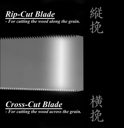 KAKURI Japanese Pull Saw for Woodworking 9-1/2" Made in JAPAN, Non-Slip Cork Handle, Japanese Hand Saw Ryoba Double Edge Blade for Rip and Crosscut