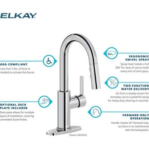 Elkay Avado Single Hole Bar Faucet with Pull-down Spray and Lever Handle, Matte Black