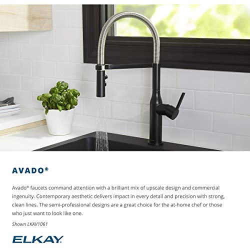 Elkay Avado Single Hole Bar Faucet with Pull-down Spray and Lever Handle, Matte Black