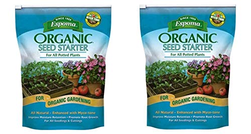 Espoma Organic Seed Starter Premium Potting Soil Mix - All Natural & Organic Seed Starting Mix with Mycorrhizae. For Organic Gardening, 16 qt, Pack of 2