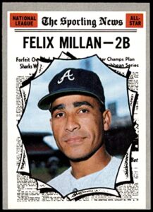 1970 topps # 452 all-star felix millan atlanta braves (baseball card) vg/ex braves