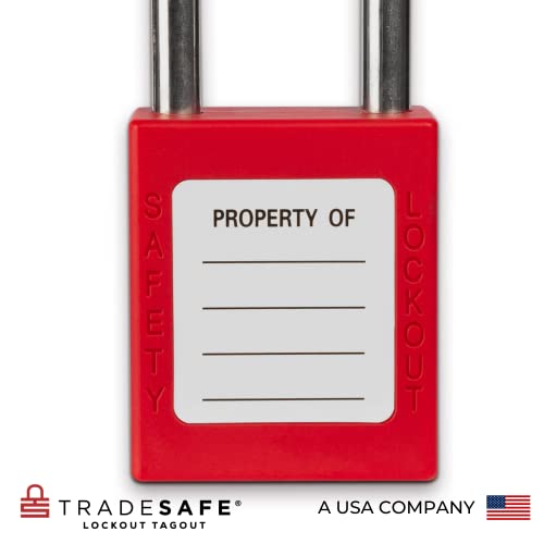 TRADESAFE Lockout Tagout Locks Set - 10 Red Loto Locks, Lockout Locks Keyed Different, 2 Keys Per Lock, OSHA Compliant Lock Out Tag Out Padlocks, Safety Padlocks for Electrical Lockout Tag Out Kits