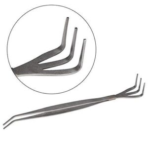 2 in 1 Stainless Steel Bonsai Tools Gardening Tool Root Rake Tweezers for Bonsai Planter