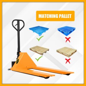 APOLLOLIFT Manual Pallet Jack, Scissor Pallet Trucks, Pallet Lift 2200lbs Capacity 45" Lx27 W Fork 3.3'' Lowered 31.5'' Raised Height