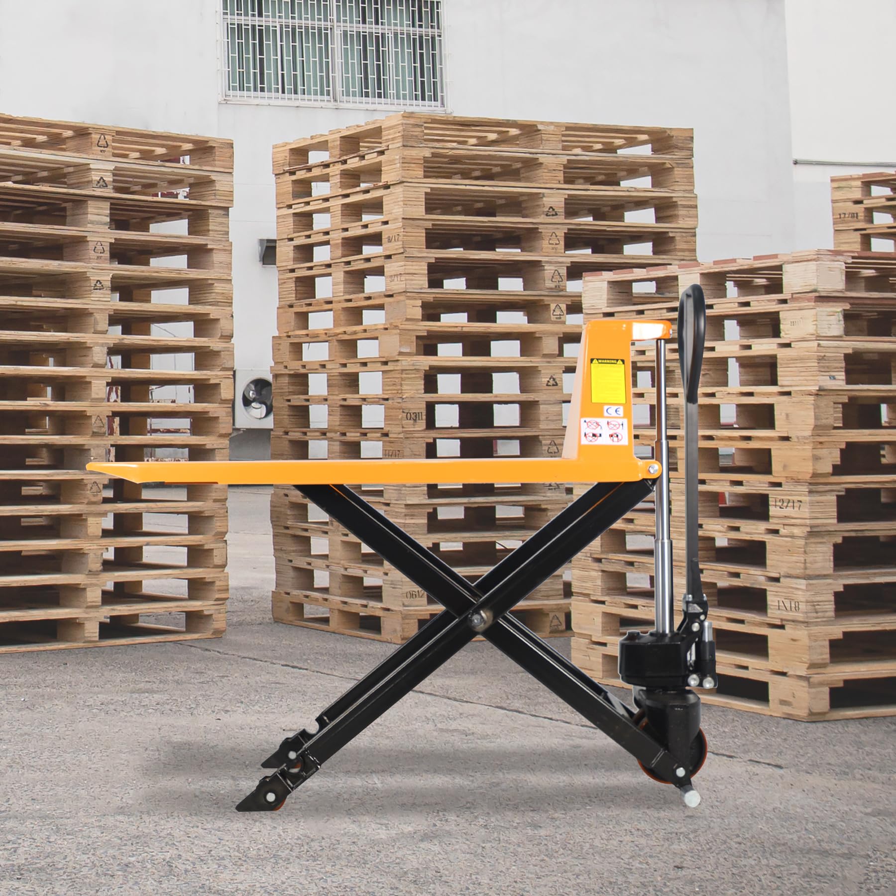 APOLLOLIFT Manual Pallet Jack, Scissor Pallet Trucks, Pallet Lift 2200lbs Capacity 45" Lx27 W Fork 3.3'' Lowered 31.5'' Raised Height