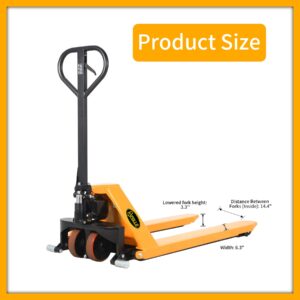 APOLLOLIFT Manual Pallet Jack, Scissor Pallet Trucks, Pallet Lift 2200lbs Capacity 45" Lx27 W Fork 3.3'' Lowered 31.5'' Raised Height