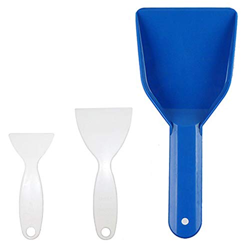 MSTEKI Set of 3 Plastic Refrigerator Ice Shovel Ice Scraper Snow Remover Cleaning Freezer Frost Shovel Ice Remover Scoop