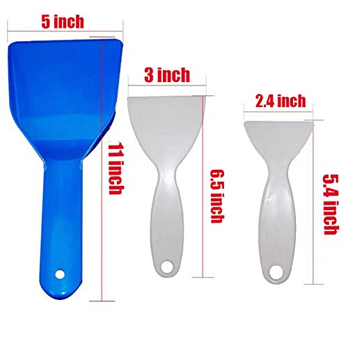 MSTEKI Set of 3 Plastic Refrigerator Ice Shovel Ice Scraper Snow Remover Cleaning Freezer Frost Shovel Ice Remover Scoop