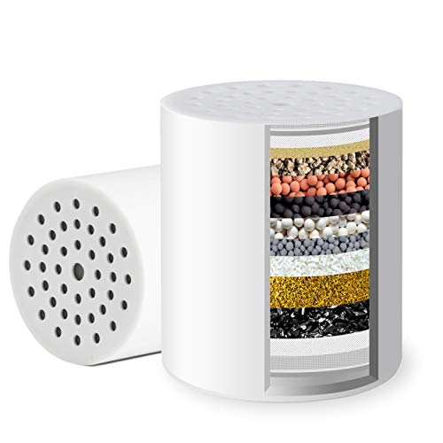 iSpring FSF2 15-Stage Universal Shower Filter Replacement Cartridge, Improves Conditions of Skin, Hair, and Nails, White