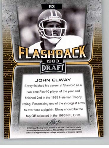 2020 Leaf Draft Gold #93 John Elway Football Card