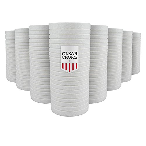 Clear Choice Sediment Water Filter 1 Micron 10 x 4.50" Water Filter Cartridge Replacement 10 inch RO System 9108-44 DEV9108-44 DGD-5005, WHKF-GD25BB, 8-Pk