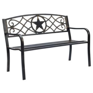 Sun-Ray 213046 Lone Star Metal Park Patio Bench, OneSize, Bronze