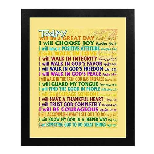 Today Will Be Great - Christian Wall Decor, Modern Spiritual Inspirational Wall Art, Bible Inspired Print For Living Room Decor Aesthetic, Office Decor, Church, or Classroom Decor, Unframed - 11x14