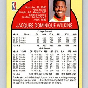 1990-91 NBA Hoops #36 Dominique Wilkins Atlanta Hawks Official Basketball Trading Card