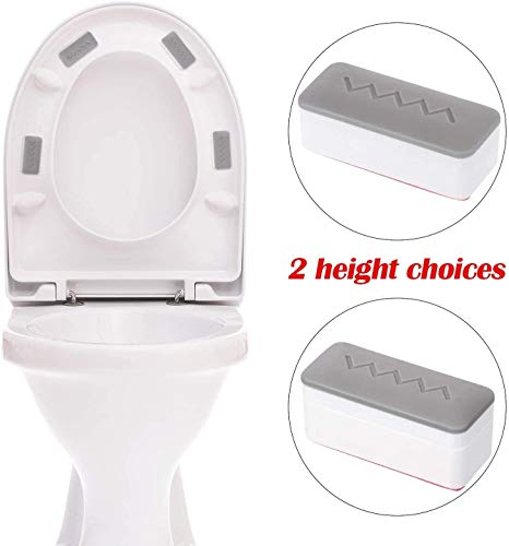 Bidet Toilet Seat Bumpers by JP Bathroom (Pack of 4) - 5cm x 2cm Super Sticky Rubber Toilet Seat Bumpers - 2 Height Sizes - Toilet Bumpers To Raise Toilet Seat For Bidet Fitting - Bidet Seat Bumpers