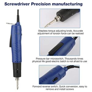 WALFRONT Electric Screwdriver Adjustable Torque 1/4" Handheld Straight Shank Practical Repair Kit 900RPM Fit Screw 2-6mm(US Plug 110V)