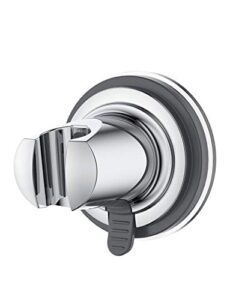 shower head holder, vacuum suction cup handheld shower head holder bracket, removable polished chrome wand holder for bathroom