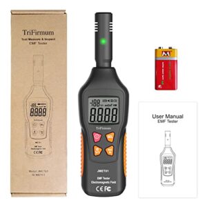 EMF Meter Reader EMF Detector,5HZ-3500MHz Digital Household Radiation Detector,3 in 1 Electromagnetic Field Meter with LCD Sound-Light Alarm