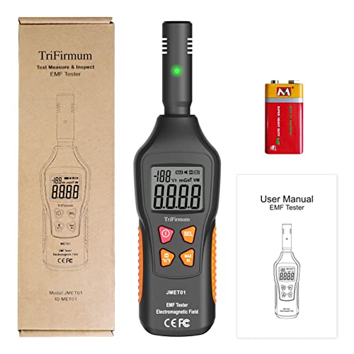 EMF Meter Reader EMF Detector,5HZ-3500MHz Digital Household Radiation Detector,3 in 1 Electromagnetic Field Meter with LCD Sound-Light Alarm