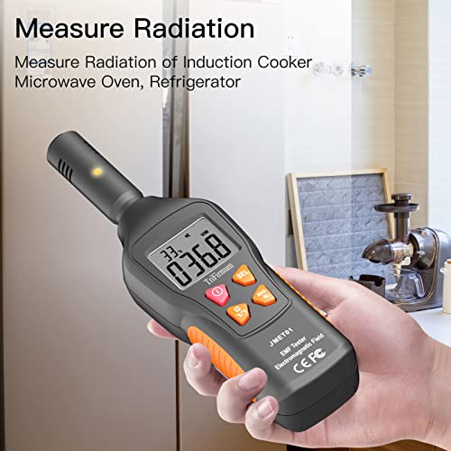 EMF Meter Reader EMF Detector,5HZ-3500MHz Digital Household Radiation Detector,3 in 1 Electromagnetic Field Meter with LCD Sound-Light Alarm