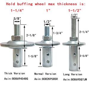 EMILYPRO Shaft Arbor Extension 1/2" and 5/8"/ Motor Arbor Threaded Shaft Adapter Longer Version for Buffing Grinding Wheels / For Bench Grinder - Right 1 Pack