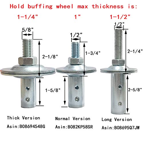 EMILYPRO Shaft Arbor Extension 1/2" and 5/8"/ Motor Arbor Threaded Shaft Adapter Longer Version for Buffing Grinding Wheels / For Bench Grinder - Right 1 Pack