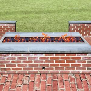 VEVOR Fire Pit Pan 49x8 Inch, Stainless Steel Linear Trough Fire Pit Pan and Burner, Built-in Fire Pit Burner Pan, 90K BTU