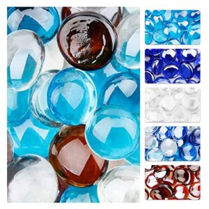 utheer fire glass beads for fire pit, 1/2 inch fire glass for propane fire pit, fire glass for natural or propane fireplace, fire pit glass rocks safe for outdoors and indoors firepit glass, 10 pounds