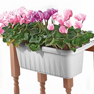 Apollo Exports International 24" Adjustable Railing Planter, White