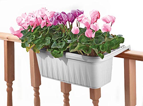 Apollo Exports International 24" Adjustable Railing Planter, White