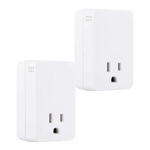 ge ultrapro surge protector with audible alarm, 2 pack, outlet extender, fits behind hard-to-reach areas, end of service alarm, 1080 joules, warranty, ul listed, white, 53868