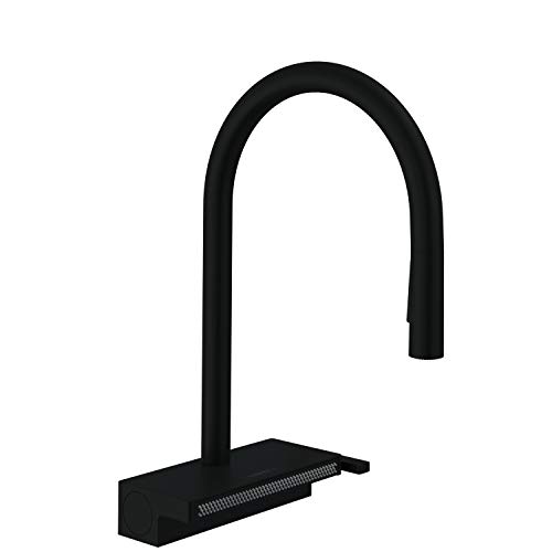 hansgrohe Aquno Select Black High Arc Kitchen Faucet, Kitchen Faucets with Pull Down Sprayer, Faucet for Kitchen Sink, Magnetic Docking Spray Head, Matte Black 73837671