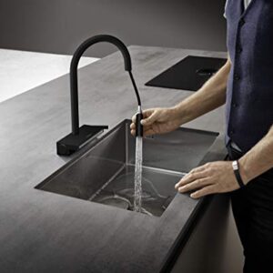 hansgrohe Aquno Select Black High Arc Kitchen Faucet, Kitchen Faucets with Pull Down Sprayer, Faucet for Kitchen Sink, Magnetic Docking Spray Head, Matte Black 73837671