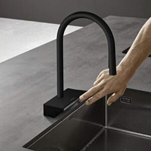 hansgrohe Aquno Select Black High Arc Kitchen Faucet, Kitchen Faucets with Pull Down Sprayer, Faucet for Kitchen Sink, Magnetic Docking Spray Head, Matte Black 73837671