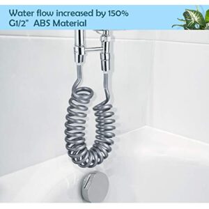 Bidet Spring Hose Flexible Shower Tube Anti-twist & Stretchable Up to 3 Meters for Water Plumbing Toilet Bidet Sprayer (G1/2”) HG498