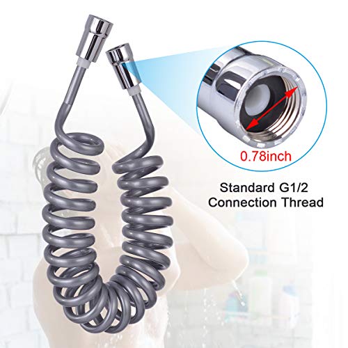 Bidet Spring Hose Flexible Shower Tube Anti-twist & Stretchable Up to 3 Meters for Water Plumbing Toilet Bidet Sprayer (G1/2”) HG498