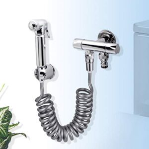 Bidet Spring Hose Flexible Shower Tube Anti-twist & Stretchable Up to 3 Meters for Water Plumbing Toilet Bidet Sprayer (G1/2”) HG498