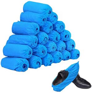 100pcs (50 pairs) non-woven fabric disposable shoes covers elastic band breathable dustproof anti-slip shoe covers(blue)