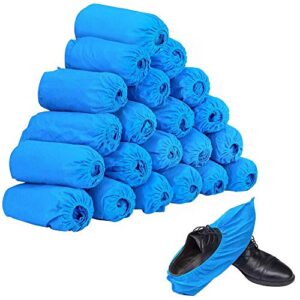 100pcs (50 Pairs) Non-woven Fabric Disposable Shoes Covers Elastic Band Breathable Dustproof Anti-slip Shoe Covers(Blue)