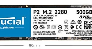 Crucial P2 500GB 3D NAND NVMe PCIe M.2 SSD Up to 2400MB/s - CT500P2SSD8