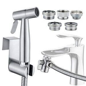 faucet bidet sprayer for toilet - with faucet splitter, 59 inch hose and hook up, sink for kitchen or bathroom