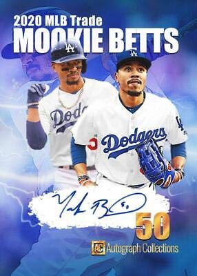 2020 MOOKIE BETTS FACSIMILE AUTOGRAPH NEW FIRST CARD IN DODGERS BLUE