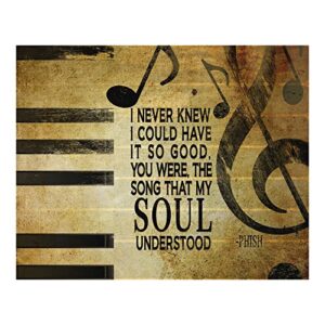 joy - phish rock typographic distressed wall art, ready to frame wall decor music poster, great print for home decor, bedroom decor, office decor, or man cave room decor aesthetic, unframed - 8x10