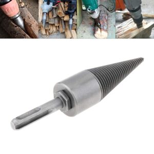 chgimposs 30mm/1.18inch steel speedy firewood drill bit, wood splitter screw cone heavy duty splitting cone driver portable wood cut tool for hand drill stick copper(round handle)