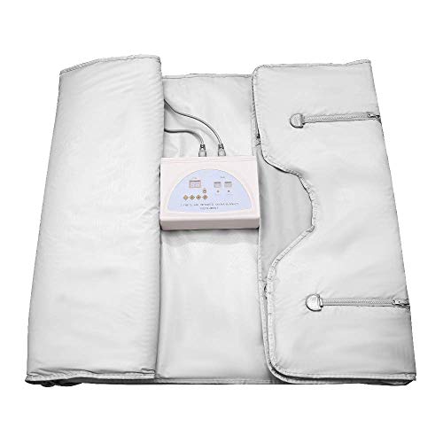 TOPQSC Infrared Sauna Blankets, Portable Personal Sauna with Zipper and Remote Controller, Professional Detox Therapy Saunas for Home Silver