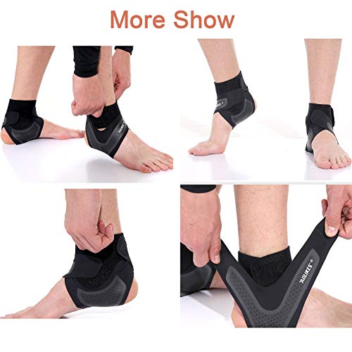 SPOTBRACE Ankle Support for Men and Women - Neoprene Breathable Adjustable Ankle Brace,Elastic Sprain Foot Sleeve for Plantar Fasciitis, Running, Basketball-1 Pair(L)