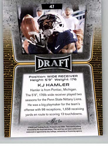 2020 Leaf Draft #47 KJ Hamler RC - Penn State Nittany Lions Denver Broncos (RC - Rookie Card) NM-MT NFL Trading Football Card