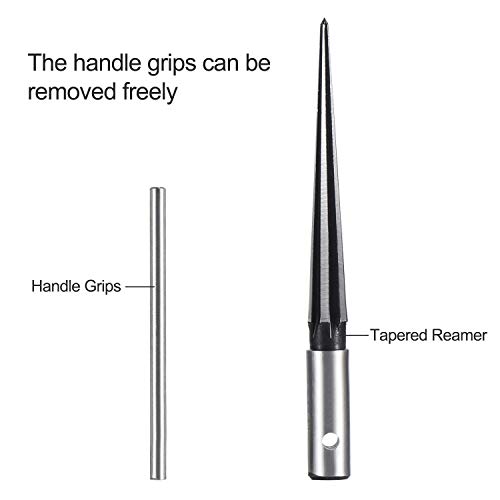 QXUJI 2PCS T Handle Reamer, Bridge Pin Reamer, 1/8"-1/2" (3.18mm-12.7mm) Tapered/Fluted Chamfer Reaming for Wood Latches, Woodworker, Repairman Maintenance, Cutting Tool