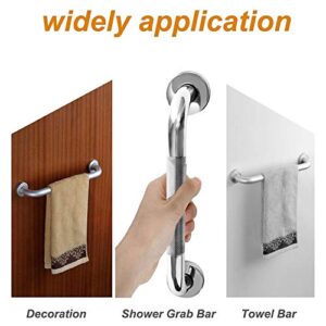 2 Pack 16 Inch Anti Slip Shower Grab Bar Handle, ZUEXT Chrome Stainless Steel Bathroom Grab Bar, Knurled Bathroom Balance Bar,Safety Hand Rail Support,Handicap Elderly Injury Senior Assist Bath Handle